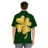 St. Patrick's Day Gold Clover Print Men's Hawaiian Shirt-grizzshop