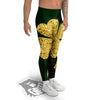 St. Patrick's Day Gold Clover Print Men's Leggings-grizzshop