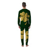 St. Patrick's Day Gold Clover Print Men's Pajamas-grizzshop