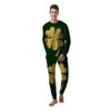 St. Patrick's Day Gold Clover Print Men's Pajamas-grizzshop