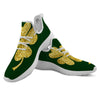 St. Patrick's Day Gold Clover Print White Athletic Shoes-grizzshop