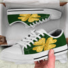 St. Patrick's Day Gold Clover Print White Low Top Shoes-grizzshop