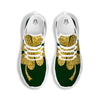 St. Patrick's Day Gold Clover Print White Running Shoes-grizzshop