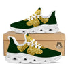 St. Patrick's Day Gold Clover Print White Running Shoes-grizzshop