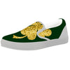 St. Patrick's Day Gold Clover Print White Slip On Shoes-grizzshop