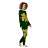 St. Patrick's Day Gold Clover Print Women's Pajamas-grizzshop