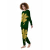 St. Patrick's Day Gold Clover Print Women's Pajamas-grizzshop