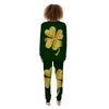 St. Patrick's Day Gold Clover Print Women's Pajamas-grizzshop