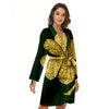 St. Patrick's Day Gold Clover Print Women's Robe-grizzshop