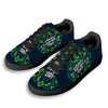 St. Patrick's Day Green Clover Print Black Low Top Sneakers-grizzshop