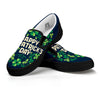 St. Patrick's Day Green Clover Print Black Slip On Shoes-grizzshop