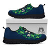 St. Patrick's Day Green Clover Print Black Sneaker-grizzshop