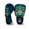 St. Patrick's Day Green Clover Print Boxing Gloves-grizzshop