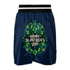 St. Patrick's Day Green Clover Print Boxing Shorts-grizzshop