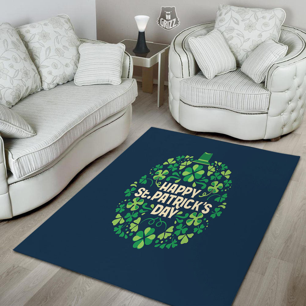 St. Patrick's Day Green Clover Print Floor Mat-grizzshop