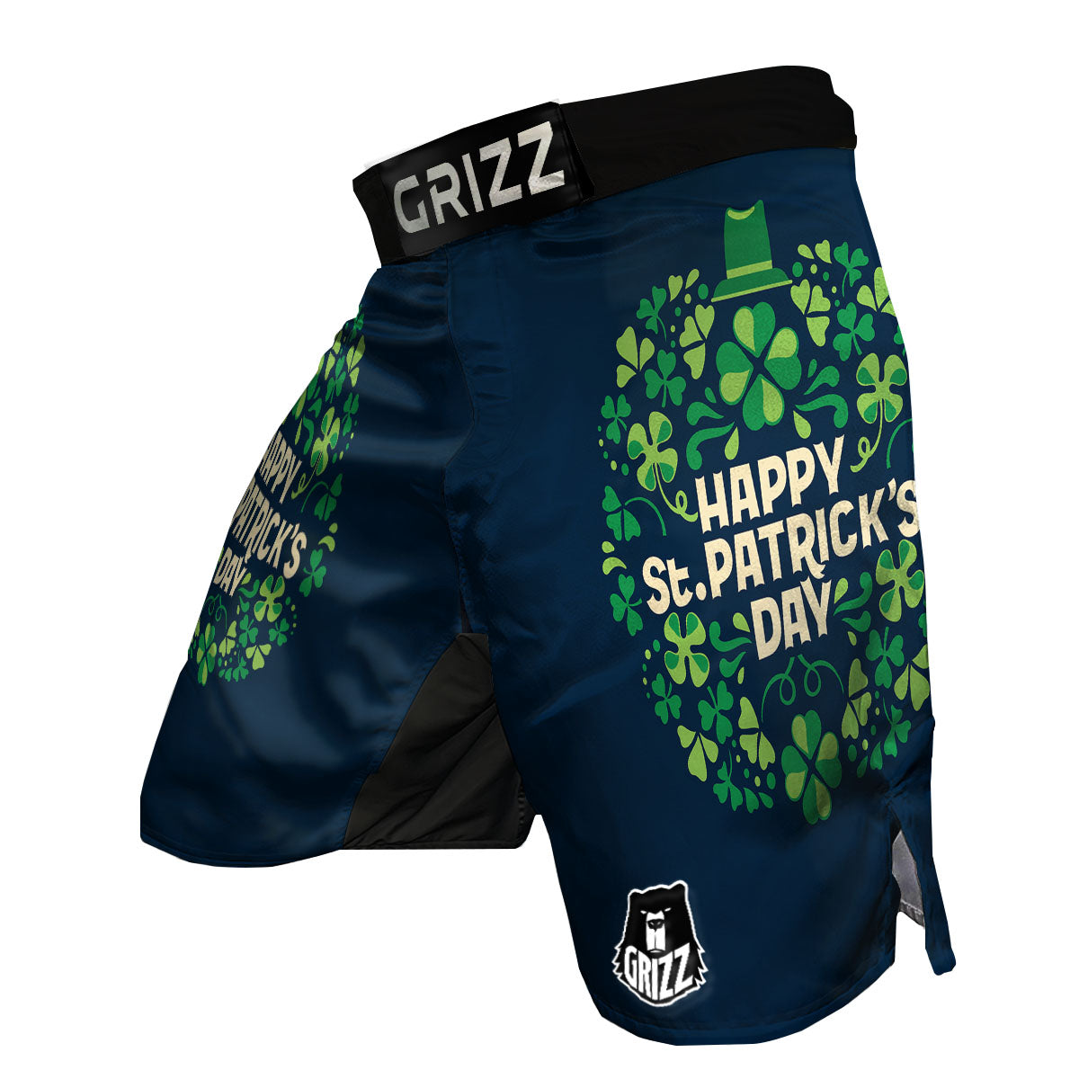 St. Patrick's Day Green Clover Print MMA Shorts-grizzshop