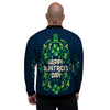 St. Patrick's Day Green Clover Print Men's Bomber Jacket-grizzshop