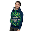 St. Patrick's Day Green Clover Print Men's Hoodie-grizzshop