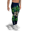 St. Patrick's Day Green Clover Print Men's Leggings-grizzshop