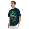 St. Patrick's Day Green Clover Print Men's Short Sleeve Shirts-grizzshop