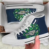 St. Patrick's Day Green Clover Print White High Top Shoes-grizzshop