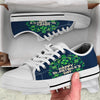 St. Patrick's Day Green Clover Print White Low Top Shoes-grizzshop