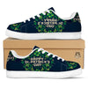 St. Patrick's Day Green Clover Print White Low Top Sneakers-grizzshop