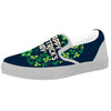 St. Patrick's Day Green Clover Print White Slip On Shoes-grizzshop