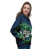 St. Patrick's Day Green Clover Print Women's Hoodie-grizzshop