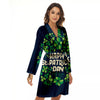 St. Patrick's Day Green Clover Print Women's Robe-grizzshop