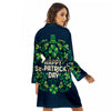 St. Patrick's Day Green Clover Print Women's Robe-grizzshop