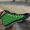 St. Patrick's Day Green Plaid Print Black High Top Shoes-grizzshop