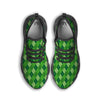 St. Patrick's Day Green Plaid Print Black Running Shoes-grizzshop