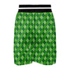 St. Patrick's Day Green Plaid Print Boxing Shorts-grizzshop