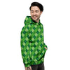 St. Patrick's Day Green Plaid Print Men's Hoodie-grizzshop