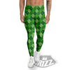 St. Patrick's Day Green Plaid Print Men's Leggings-grizzshop