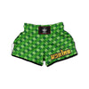 St. Patrick's Day Green Plaid Print Muay Thai Boxing Shorts-grizzshop