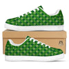 St. Patrick's Day Green Plaid Print White Low Top Sneakers-grizzshop