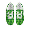 St. Patrick's Day Green Plaid Print White Sneaker-grizzshop