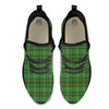 St. Patrick's Day Green Tartan Print Black Athletic Shoes-grizzshop