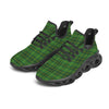 St. Patrick's Day Green Tartan Print Black Running Shoes-grizzshop