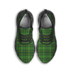 St. Patrick's Day Green Tartan Print Black Running Shoes-grizzshop