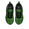 St. Patrick's Day Green Tartan Print Black Sneaker-grizzshop