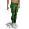 St. Patrick's Day Green Tartan Print Men's Leggings-grizzshop