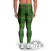 St. Patrick's Day Green Tartan Print Men's Leggings-grizzshop