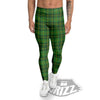 St. Patrick's Day Green Tartan Print Men's Leggings-grizzshop