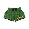 St. Patrick's Day Green Tartan Print Muay Thai Boxing Shorts-grizzshop