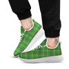 St. Patrick's Day Green Tartan Print White Athletic Shoes-grizzshop