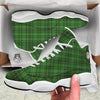 St. Patrick's Day Green Tartan Print White Basketball Shoes-grizzshop