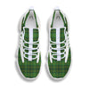 St. Patrick's Day Green Tartan Print White Gym Shoes-grizzshop